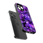 purple collage aesthetic back phone cover | glass case for iphone 14 pro max