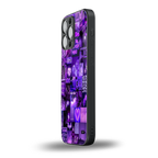 purple collage aesthetic back phone cover | glass case for iphone 14 pro max