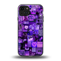 purple collage aesthetic back phone cover | glass case for iphone 15