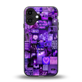 purple collage aesthetic back phone cover | glass case for iphone 16 plus