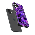 purple collage aesthetic back phone cover | glass case for iphone 16 plus
