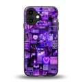 purple collage aesthetic back phone cover | glass case for iphone 16