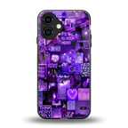 purple collage aesthetic back phone cover | glass case for iphone 16