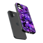 purple collage aesthetic back phone cover | glass case for iphone 16