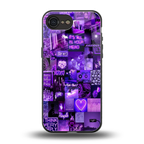 purple collage aesthetic back phone cover | glass case for iphone 16e