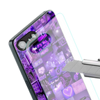 purple collage aesthetic back phone cover | glass case for iphone 16e