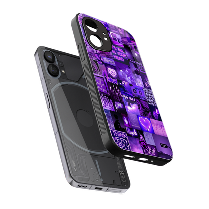 purple collage aesthetic back phone cover | glass case for nothing phone 1