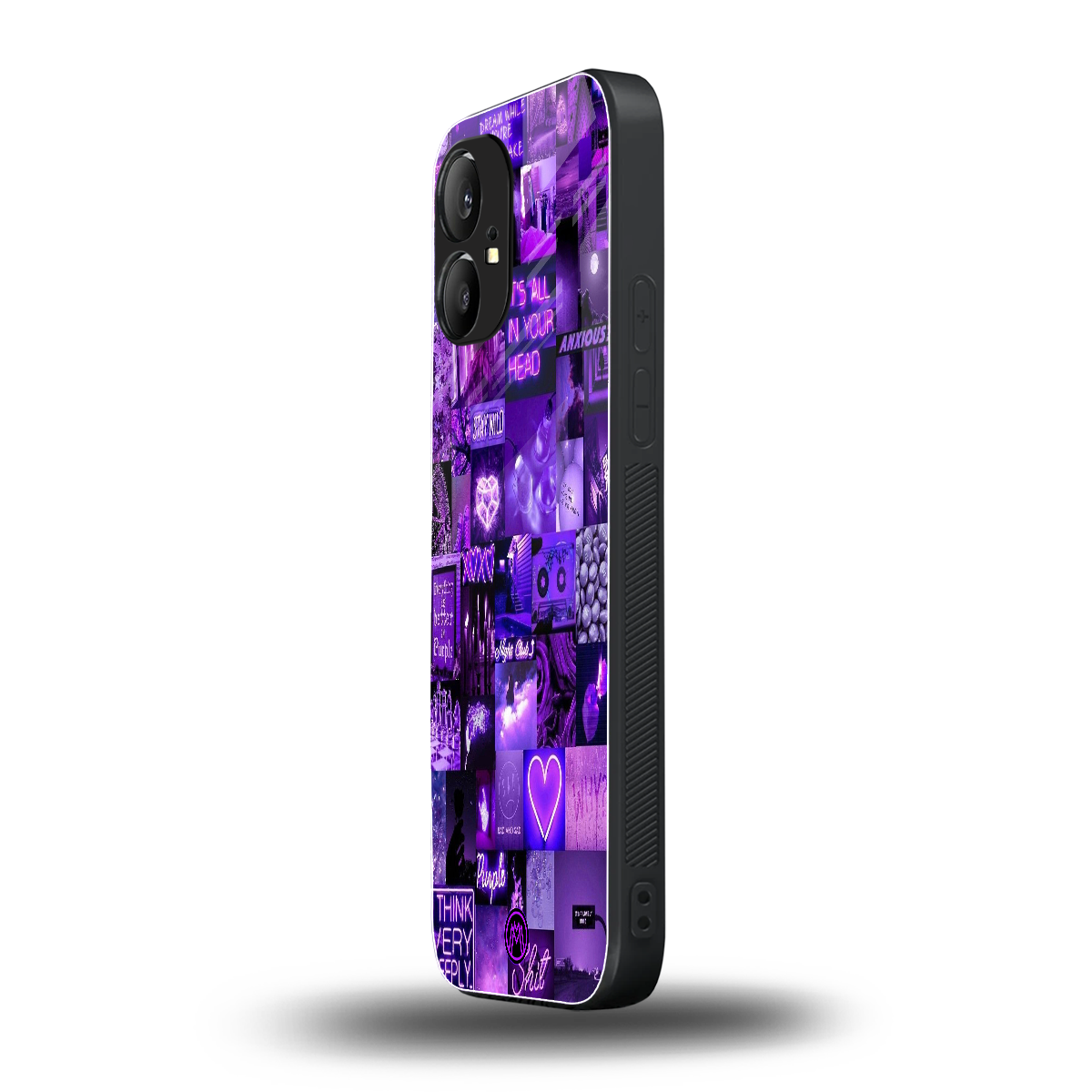 purple collage aesthetic back phone cover | glass case for nothing phone 1