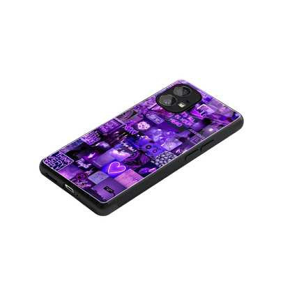 purple collage aesthetic back phone cover | glass case for nothing phone 1