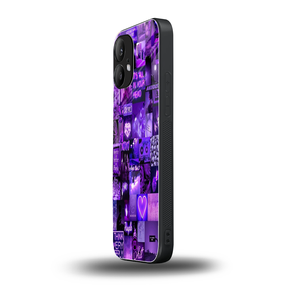 purple collage aesthetic back phone cover | glass case for nothing phone 2
