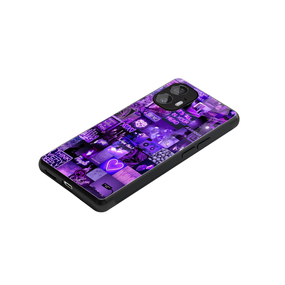 purple collage aesthetic back phone cover | glass case for nothing phone 2