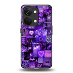 purple collage aesthetic back phone cover | glass case for oneplus nord 3