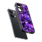 purple collage aesthetic back phone cover | glass case for oneplus nord 3