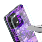 purple collage aesthetic back phone cover | glass case for oneplus nord 3