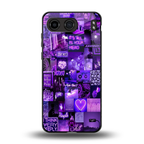 purple collage aesthetic back phone cover | glass case for oneplus nord 4