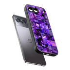 purple collage aesthetic back phone cover | glass case for oneplus nord 4
