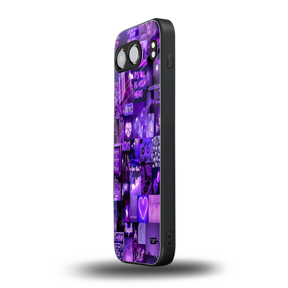 purple collage aesthetic back phone cover | glass case for oneplus nord 4