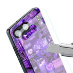 purple collage aesthetic back phone cover | glass case for oneplus nord 4
