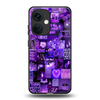 purple collage aesthetic back phone cover | glass case for oneplus nord ce 3