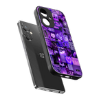 purple collage aesthetic back phone cover | glass case for oneplus nord ce 3