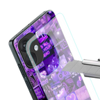purple collage aesthetic back phone cover | glass case for oneplus nord ce 3