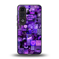 purple collage aesthetic back phone cover | glass case for oneplus nord ce 4