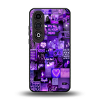 purple collage aesthetic back phone cover | glass case for oneplus nord ce 4