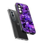 purple collage aesthetic back phone cover | glass case for oneplus nord ce 4