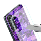 purple collage aesthetic back phone cover | glass case for oneplus nord ce 4