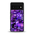 purple collage aesthetic back phone cover | glass case for google pixel 6 pro