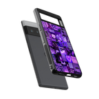 purple collage aesthetic back phone cover | glass case for google pixel 6 pro