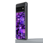 purple collage aesthetic back phone cover | glass case for google pixel 6 pro