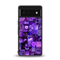 purple collage aesthetic back phone cover | glass case for google pixel 6