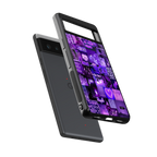 purple collage aesthetic back phone cover | glass case for google pixel 6