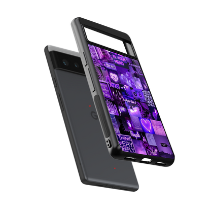 purple collage aesthetic back phone cover | glass case for Google Pixel 6A