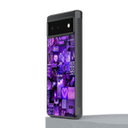 purple collage aesthetic back phone cover | glass case for Google Pixel 6A