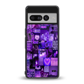 purple collage aesthetic back phone cover | glass case for google pixel 7 pro