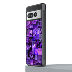 purple collage aesthetic back phone cover | glass case for google pixel 7 pro