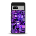purple collage aesthetic back phone cover | glass case for Google Pixel 7