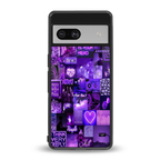purple collage aesthetic back phone cover | glass case for Google Pixel 7