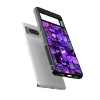 purple collage aesthetic back phone cover | glass case for Google Pixel 7