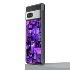 purple collage aesthetic back phone cover | glass case for Google Pixel 7