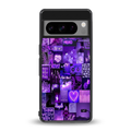 purple collage aesthetic back phone cover | glass case for google pixel 8 pro