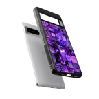 purple collage aesthetic back phone cover | glass case for google pixel 8 pro