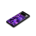purple collage aesthetic back phone cover | glass case for google pixel 8 pro