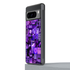 purple collage aesthetic back phone cover | glass case for google pixel 8 pro