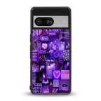 purple collage aesthetic back phone cover | glass case for Google Pixel 8