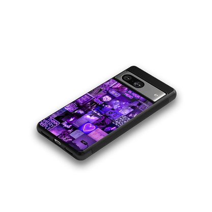 purple collage aesthetic back phone cover | glass case for Google Pixel 8