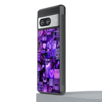 purple collage aesthetic back phone cover | glass case for Google Pixel 8