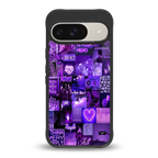 purple collage aesthetic back phone cover | glass case for google pixel 9